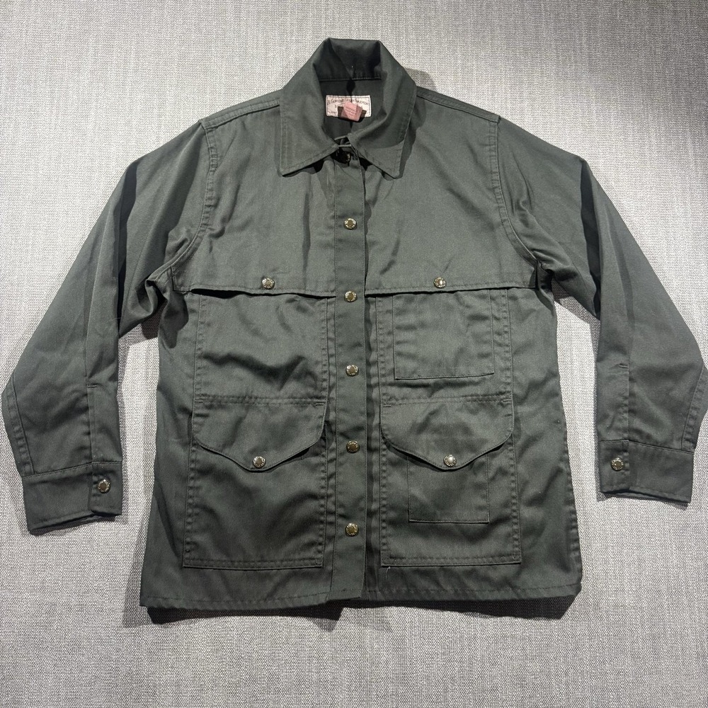 Filson Jacket Women's Size 8 Green Canvas Hunting Field Pockets Made USA Outdoor